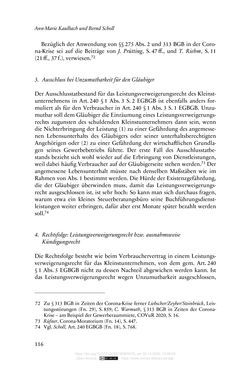 Image of the Page - 116 - in Vertragsrecht in der Coronakrise