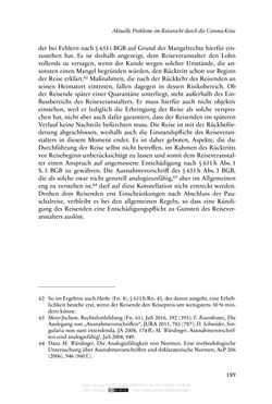 Image of the Page - 189 - in Vertragsrecht in der Coronakrise