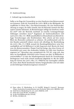 Image of the Page - 190 - in Vertragsrecht in der Coronakrise