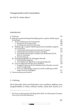 Image of the Page - 205 - in Vertragsrecht in der Coronakrise