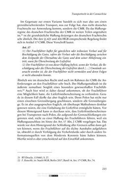 Image of the Page - 215 - in Vertragsrecht in der Coronakrise