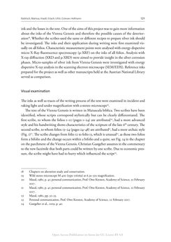 Bild der Seite - 121 - in The Vienna Genesis - Material analysis and conservation of a Late Antique illuminated manuscript on purple parchment