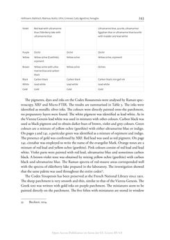 Bild der Seite - 243 - in The Vienna Genesis - Material analysis and conservation of a Late Antique illuminated manuscript on purple parchment