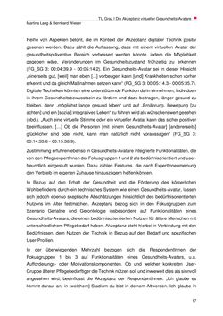 Bild der Seite - 17 - in Die Akzeptanz virtueller Gesundheits-Avatare - Eine Fokusgruppenanalyse, Band 1