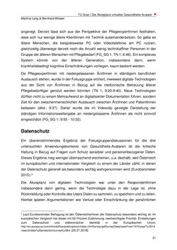 Image of the Page - 21 - in Die Akzeptanz virtueller Gesundheits-Avatare - Eine Fokusgruppenanalyse, Volume 1