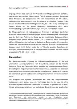 Image of the Page - 21 - in Die Akzeptanz virtueller Gesundheits-Avatare - Eine Fokusgruppenanalyse, Volume 1
