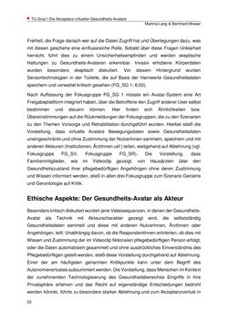 Image of the Page - 22 - in Die Akzeptanz virtueller Gesundheits-Avatare - Eine Fokusgruppenanalyse, Volume 1