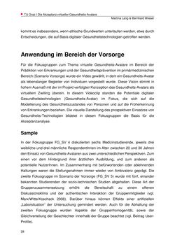 Image of the Page - 28 - in Die Akzeptanz virtueller Gesundheits-Avatare - Eine Fokusgruppenanalyse, Volume 1