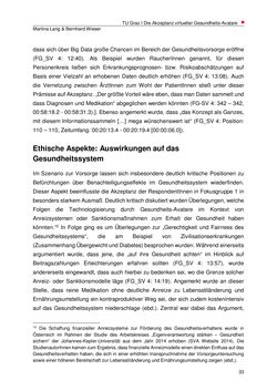 Image of the Page - 33 - in Die Akzeptanz virtueller Gesundheits-Avatare - Eine Fokusgruppenanalyse, Volume 1