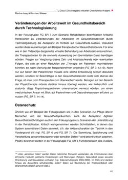 Image of the Page - 41 - in Die Akzeptanz virtueller Gesundheits-Avatare - Eine Fokusgruppenanalyse, Volume 1