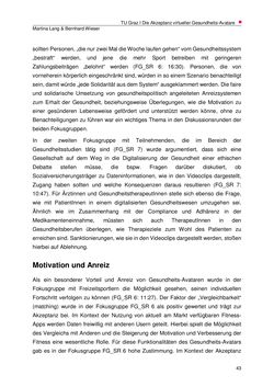 Bild der Seite - 43 - in Die Akzeptanz virtueller Gesundheits-Avatare - Eine Fokusgruppenanalyse, Band 1