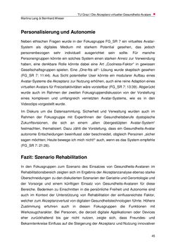 Image of the Page - 45 - in Die Akzeptanz virtueller Gesundheits-Avatare - Eine Fokusgruppenanalyse, Volume 1