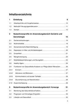 Bild der Seite - (000005) - in Nutzer-Profile von Gesundheits-Avataren - Erhebung zielgruppenspezifischer Anwendungskontexte, Band 2