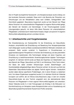 Image of the Page - 10 - in Nutzer-Profile von Gesundheits-Avataren - Erhebung zielgruppenspezifischer Anwendungskontexte, Volume 2