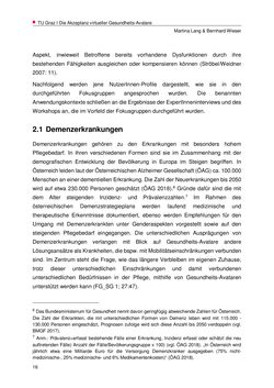 Bild der Seite - 16 - in Nutzer-Profile von Gesundheits-Avataren - Erhebung zielgruppenspezifischer Anwendungskontexte, Band 2