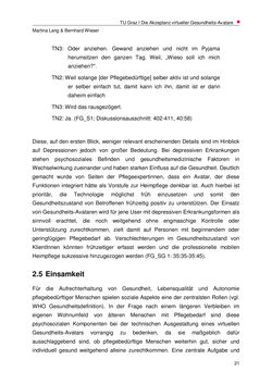 Image of the Page - 21 - in Nutzer-Profile von Gesundheits-Avataren - Erhebung zielgruppenspezifischer Anwendungskontexte, Volume 2