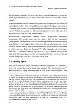 Image of the Page - 24 - in Nutzer-Profile von Gesundheits-Avataren - Erhebung zielgruppenspezifischer Anwendungskontexte, Volume 2