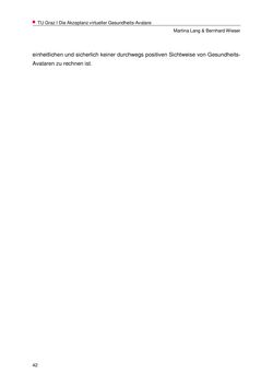 Bild der Seite - 42 - in Nutzer-Profile von Gesundheits-Avataren - Erhebung zielgruppenspezifischer Anwendungskontexte, Band 2