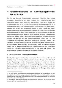 Image of the Page - 43 - in Nutzer-Profile von Gesundheits-Avataren - Erhebung zielgruppenspezifischer Anwendungskontexte, Volume 2