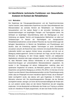 Bild der Seite - 53 - in Nutzer-Profile von Gesundheits-Avataren - Erhebung zielgruppenspezifischer Anwendungskontexte, Band 2