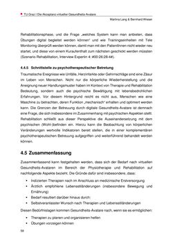 Bild der Seite - 58 - in Nutzer-Profile von Gesundheits-Avataren - Erhebung zielgruppenspezifischer Anwendungskontexte, Band 2