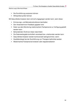 Bild der Seite - 59 - in Nutzer-Profile von Gesundheits-Avataren - Erhebung zielgruppenspezifischer Anwendungskontexte, Band 2