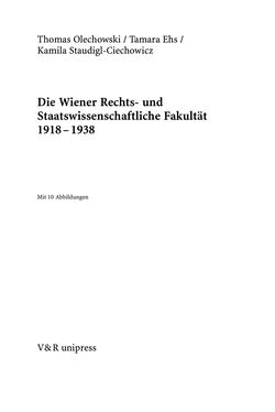 Image of the Page - (000003) - in Die Wiener Rechts- und Staatswissenschaftliche Fakultät 1918–1938
