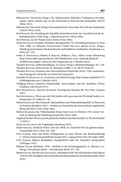 Image of the Page - 807 - in Die Wiener Rechts- und Staatswissenschaftliche Fakultät 1918–1938