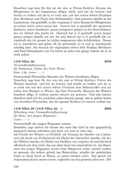 Image of the Page - 128 - in Die Wiener Stadtbücher 1395-1430, Volume 5