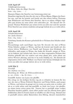 Image of the Page - 133 - in Die Wiener Stadtbücher 1395-1430, Volume 5