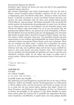 Image of the Page - 141 - in Die Wiener Stadtbücher 1395-1430, Volume 5