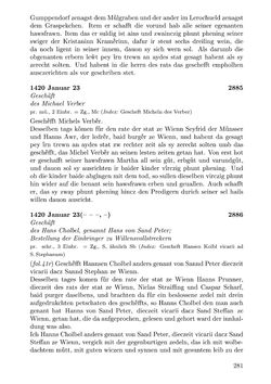 Image of the Page - 281 - in Die Wiener Stadtbücher 1395-1430, Volume 5