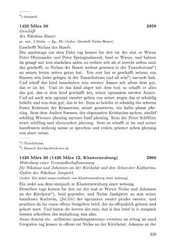 Image of the Page - 329 - in Die Wiener Stadtbücher 1395-1430, Volume 5