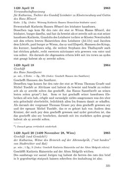 Image of the Page - 331 - in Die Wiener Stadtbücher 1395-1430, Volume 5