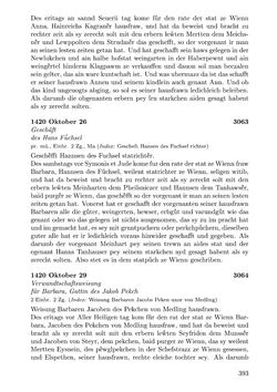 Image of the Page - 393 - in Die Wiener Stadtbücher 1395-1430, Volume 5