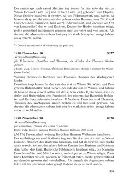Image of the Page - 399 - in Die Wiener Stadtbücher 1395-1430, Volume 5