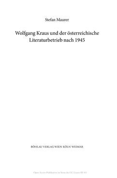 Image of the Page - (000005) - in Wolfgang Kraus und der österreichische Literaturbetrieb nach 1945