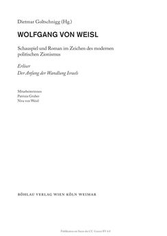 Bild der Seite - (000003) - in Wolfgang von Weisl - Schauspiel und Roman im Zeichen des modernen politischen Zionismus