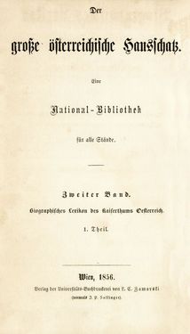 Image of the Page - (00000002) - in Biographisches Lexikon des Kaiserthums Oesterreich - Abel-Blumenthal, Volume 1