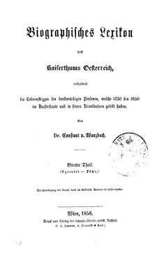 Image of the Page - (000001) - in Biographisches Lexikon des Kaiserthums Oesterreich - Egervári-Füchs, Volume 4