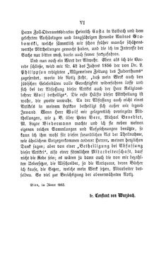 Image of the Page - VI - in Biographisches Lexikon des Kaiserthums Oesterreich - Hibler-Hysel, Volume 9