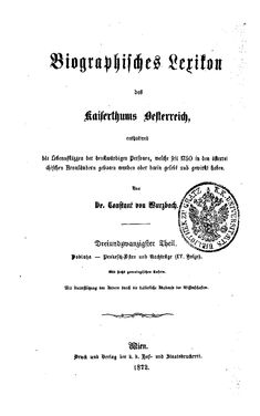 Image of the Page - (000004) - in Biographisches Lexikon des Kaiserthums Oesterreich - Podlaha-Prokesch, Volume 23
