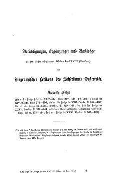 Image of the Page - 321 - in Biographisches Lexikon des Kaiserthums Oesterreich - Saal-Sawiczewski, Volume 28
