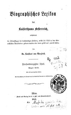 Image of the Page - (000001) - in Biographisches Lexikon des Kaiserthums Oesterreich - Thugut-Török, Volume 45