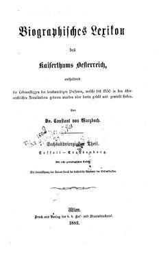 Bild der Seite - (000001) - in Biographisches Lexikon des Kaiserthums Oesterreich - Toffoli-Traubenburg, Band 46