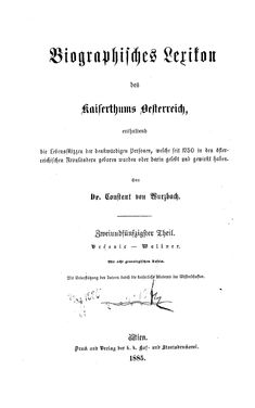 Image of the Page - (000001) - in Biographisches Lexikon des Kaiserthums Oesterreich - Vrčevic-Wallner, Volume 52