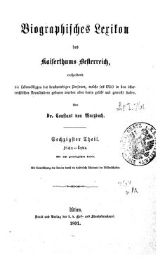 Image of the Page - (000001) - in Biographisches Lexikon des Kaiserthums Oesterreich - Zichy-Zyka, Volume 60