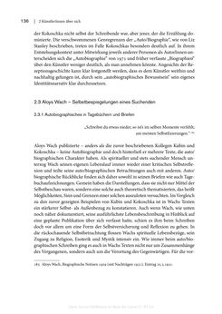 Bild der Seite - 136 - in Zeitwesen - Autobiographik österreichischer Künstlerinnen und Künstler im Spannungsfeld von Politik und Gesellschaft 1900–1945
