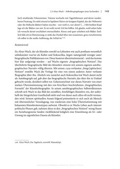 Bild der Seite - 149 - in Zeitwesen - Autobiographik österreichischer Künstlerinnen und Künstler im Spannungsfeld von Politik und Gesellschaft 1900–1945