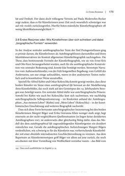 Bild der Seite - 175 - in Zeitwesen - Autobiographik österreichischer Künstlerinnen und Künstler im Spannungsfeld von Politik und Gesellschaft 1900–1945